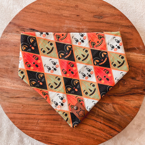 Jack-o-Classic // Tie-On Snap Dog Bandana