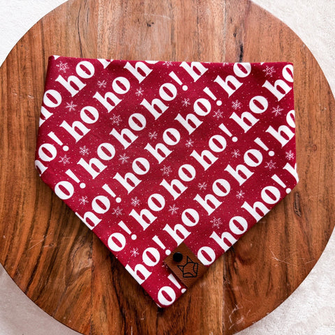 Ho Ho Ho // Tie-On Snap Dog Bandana