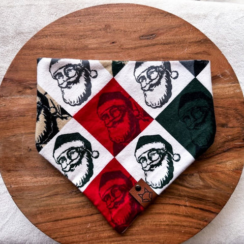 Santa Pop // Tie-On Snap Dog Bandana