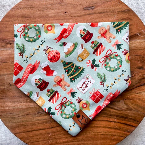 Warm Wishes // Tie-On Snap Dog Bandana
