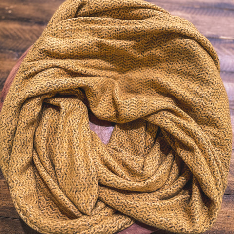 This matching human and pet infinity scarf set will keep you (and your pet!) warm and stylish this winter. The scarf set includes an infinity scarf for owner and a small scarf for pet.  The owner's scarf has a circumference of approximately 72 inches. This can be worn as a single loop or a double loop. This matching set is perfect for a photo shoot and makes a great dog mom gift.